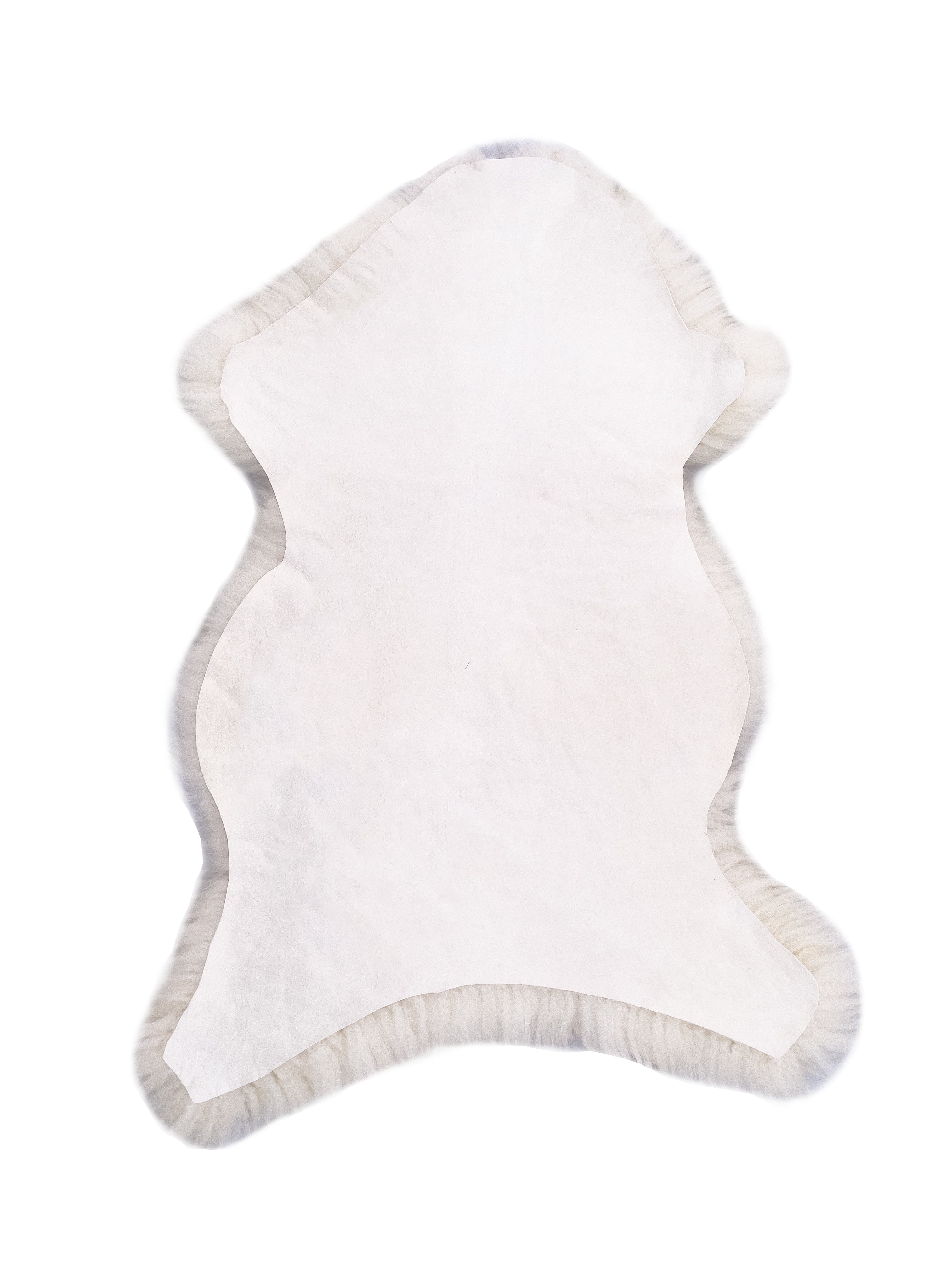Classic white genuine and natural sheepskin from the online store.